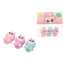 Набор ластиков (насадки на карандаш) ЗУБАСТИК, термопластичная резина, фигурные, 3 шт., ОПП- упаковк