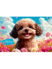 TM"Profit"Альбом для рисования А4 12л. ПЁСИК В ЦВЕТАХ (12-7250) скрепка