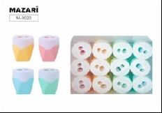 Точилка пластиковая CUP, 2 отверстия для заточки, 4 цвета, с контейнером для стружки, ПВХ-банка