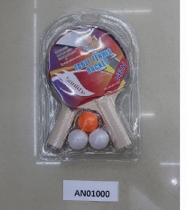 Набор для игры в настольный теннис ( 2 ракетки, 3 шарика)толщина 4мм, в блистере Арт. AN01000