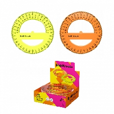 Транспортир пластиковый ErichKrause Neon, 360°/12см, ассорти (в коробке-дисплее по 20 шт)