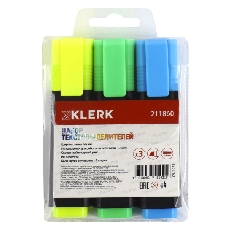 Набор текстовыделителей 3шт KLERK Basic 211860 пласт/уп