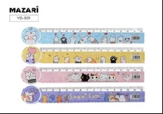 Линейка пластиковая ЛАПКИ, 15 см, 4 дизайна в ассортименте, ОПП-упаковка