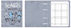 Тетр общ.Папка слимкарт кольц мех со см блок 80л А5 кл 10824-EAC глянц лам текстура Скейт Sev
