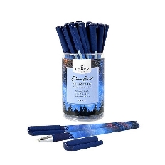 Ручка маслян. LOREX SKY OF STARS.NIGHT серия Slim Soft 0,50 мм синий, кругл. прорезин. корп., иглови