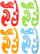 Набор лекал ЦВЕТНОЕ ПРОЗРАЧНОЕ АССОРТИ (Л-6219) в европодвесе 25,17,12 см