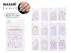 Наклейки декоративные ДЛЯ НОГТЕЙ, 8.5*13 см, 18 дизайнов, ОПП-упаковка