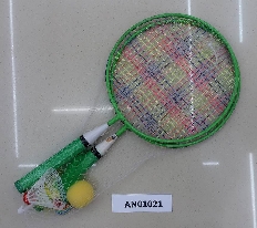 Набор для бадминтона 2 ракетки металл,короткая ручка,2 волана,1 шарик,(цветной), в сетке Арт.AN01021