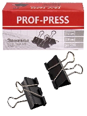 Зажим   для бумаг ЧЕРНЫЙ (ЗК-4168), 32мм, (набор 12шт) в карт. коробке