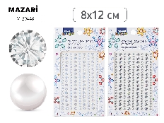Стразы-наклейки пластиковые, 8*12 см, 4 дизайна, ОПП-упаковка