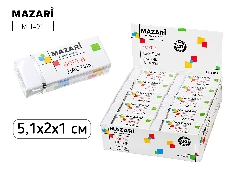 Ластик SOFT B, ПВХ, белый, прямоугольный, размер 5.1*2*1 см,  ОПП-упаковка / картонный дисплей