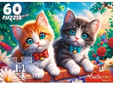 ПАЗЛЫ 60 элементов. КОТЯТА С БАНТИКАМИ (арт. УК60-0223)