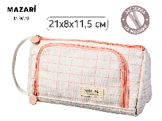 Пенал-косметичка GRID PINK, 21х8х11.5 см, на молнии, полиэстер, ОПП-упаковка