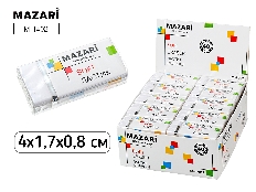 Ластик SOFT, ПВХ, белый, прямоугольный, размер 4*1.7*0.8 см,  ОПП-упаковка / картонный дисплей