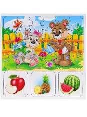 ЛОТО (30 фишек) + ПАЗЛЫ (24 элемента). ДЛЯ МАЛЫШЕЙ (Арт. ИН-1245)