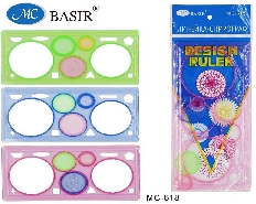 Линейка прямоугольная с фигурными вставками /Спирограф/