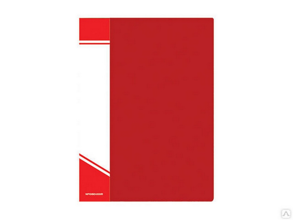 Папка с файлами inФОРМАТ А4 20 файлов красн. пластик 500 мкм карман