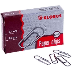 Скрепки канцелярские L22 мм, 100 шт. оцинкованные С22-100 Ц