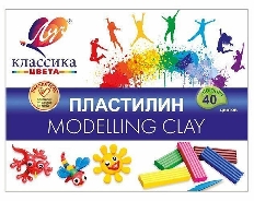 Пластилин КЛАССИКА 40 цв. 800 г со стеком