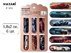 Набор закладок магнитных АВТО, 6 шт., 5.8х2см, ассорти 6 дизайнов, ОПП- упаковка