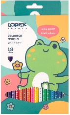 Набор цветных карандашей LOREX KIDS 18 цв. трехгран. корп. пластик карт.уп.