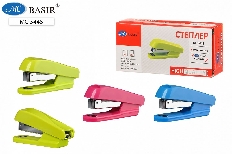 Степлер: пластмассовый корпус /цвета в ассортименте/, скобы 24/6 и 26/6, 10,3*3,5*3,0см; в картонной