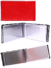 Визитница горизонтальная, мягкая "экокожа" красная "Стандарт" 20 листов 40 карт ВЦ-3424