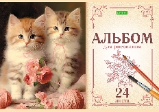 "ECO" АЛЬБОМ для рисования 24л А4ф на скобе серия  -На мягких лапках-