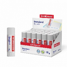 Клей-карандаш ErichKrause® Standard, 19г (в коробке-дисплее по 24 шт.)