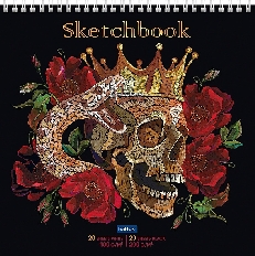 "Premium" Блокнот SketchBook 40л (20л. белый 100г+ 20л.черный 200г) 240х240мм без линовки твердая по
