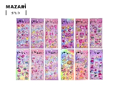 Наклейки декоративные, 9*22 см, 12 дизайнов, ОПП-упаковка