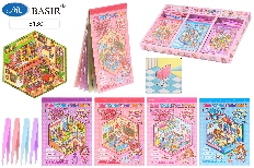 Блокнот для творчества mini с наклейками /16 листов/ РУМБОКС: "ДЛЯ ДЕВОЧЕК"; 8 локаций, 8 листов с н