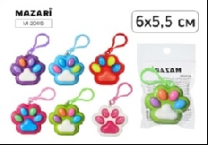 Брелок мягкий ЛАПКА, 6*5.5 см, полиуретан, 6 цветов в ассортименте, ОПП-упаковка