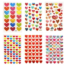 Наклейка 9,5*15,5см Сердца уп10шт Р22072-18