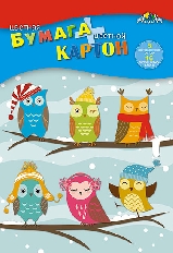 Цв. картон А4 8л,8цв. + цветная бумага А4 16л, 8цв.  /арт.С1832