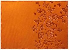 Обложка для паспорта из натуральной кожи, рыжий, тиснение по коже конгрев "Вдохновение"