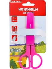 Ножницы детские 12 см. (НЖ-1166) с футляром для лезвий, розовый, кратно 12