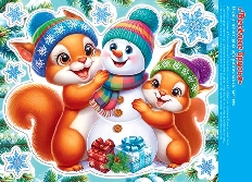 8-35-5047А "Мир открыток" Двухсторонняя наклейка оформителькая "Весёлые друзья"